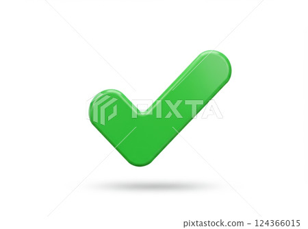 Green check mark icon symbolizing confirmation and success 124366015