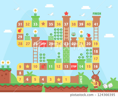 World tour board game template,Funny frame, ladders game, Vector illustrations. World tour board game template,Funny frame, ladders game, Vector illustrations. 124366395