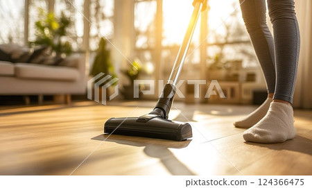 Vacuuming the floor 01 124366475