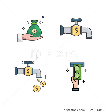 Faucet and coin MONEY ICON 124366895