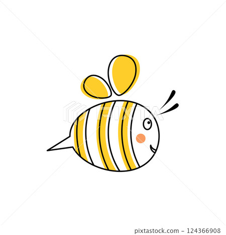 Simple cartoon bee Simple cartoon bee 124366908
