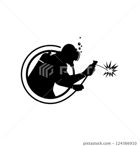 Underwater welder logo Underwater welder logo 124366910