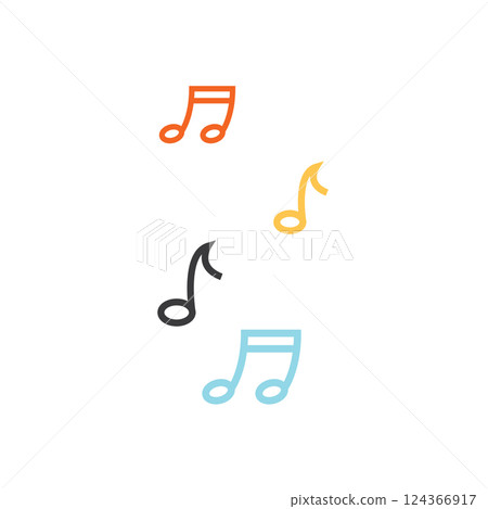 musical notes on a white background. musical notes on a white background. 124366917