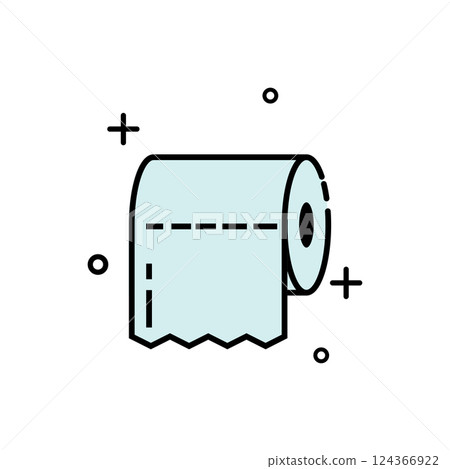 Roll of toilet paper 124366922