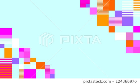 Geometric pattern frame, square, border, blue 124366970