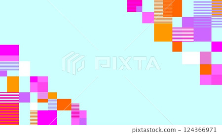 幾何圖案框架，正方形，邊框，藍色 124366971