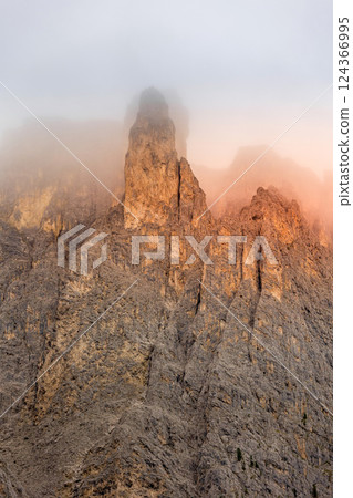 Dolomites Mountains, Gardena Pass, Italy 124366995