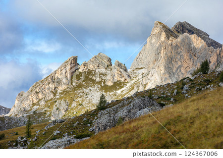 Italian Dolomite Alps mountains, Italy 124367006