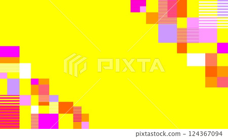 幾何圖案框架,矩形,邊框,黃色 幾何圖案框架,矩形,邊框,黃色 124367094