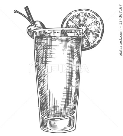 cocktail, sketch, vector 124367167
