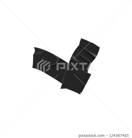 Black sticky scotch tape stripes crosses corner, adhesive wrinkled pieces cross form stickers, vector glued duct tape Black sticky scotch tape stripes crosses corner, adhesive wrinkled pieces cross form stickers, vector glued duct tape 124367485