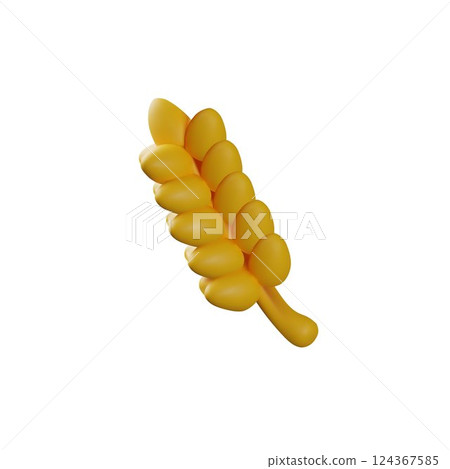 Spike grain plant 3D plastic style icon, wheat agriculture, farm harvest cereal crops, barley millet bakery organic sign Spike grain plant 3D plastic style icon, wheat agriculture, farm harvest cereal crops, barley millet bakery organic sign 124367585