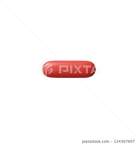 Minus Math operation 3D plastic style vector icon, mathematic red symbol, arithmetic subtraction, deduction formula mark 124367607