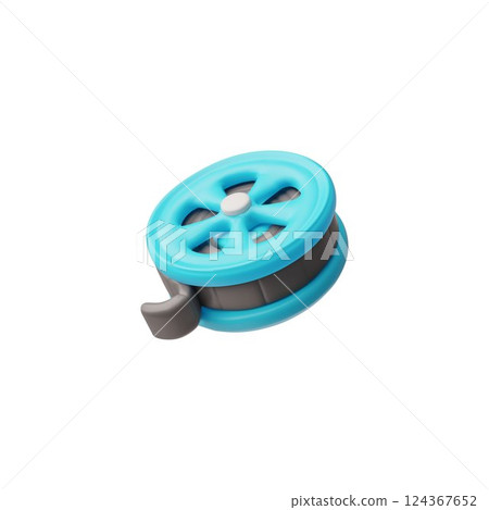 Film reel, video camera tape 3D plastic cartoon style vector icon, roll movie or filmstrip, movie and cinema equipment Film reel, video camera tape 3D plastic cartoon style vector icon, roll movie or filmstrip, movie and cinema equipment 124367652