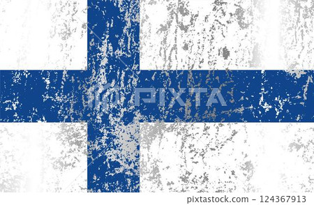 Finland flag with grunge effect. 124367913