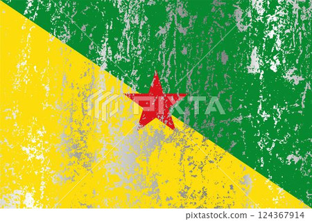 French Guiana flag with grunge effect. 124367914