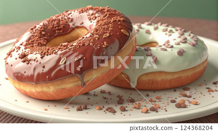 Indulgent Sugar Coated Pastry 124368204