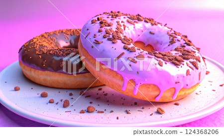 Indulgent Sugar Coated Pastry 124368206