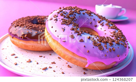 Indulgent Sugar Coated Pastry 124368207