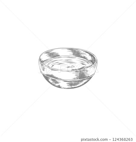 Fondue bowl with melted chocolate or cheese hand drawn vector engraved illustration, yogurt bowl, sour cream sketch Fondue bowl with melted chocolate or cheese hand drawn vector engraved illustration, yogurt bowl, sour cream sketch 124368263