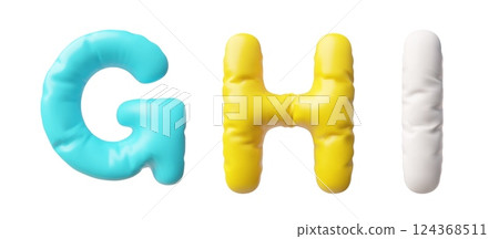 3D set of three volumetric letters: G, H and I. 3D set of three volumetric letters: G, H and I. 124368511
