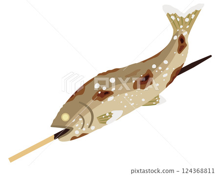 Illustration of salt-grilled sweetfish 124368811
