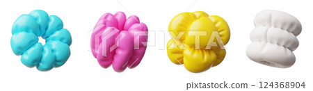 Realistic colorful inflated balloons different forms 3D plastic vector icons set, glossy volume game festive decoration Realistic colorful inflated balloons different forms 3D plastic vector icons set, glossy volume game festive decoration 124368904
