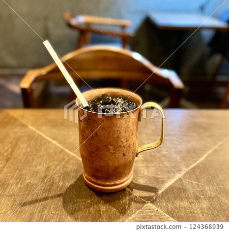 Authentic roasted iced coffee from a traditional coffee shop 124368939