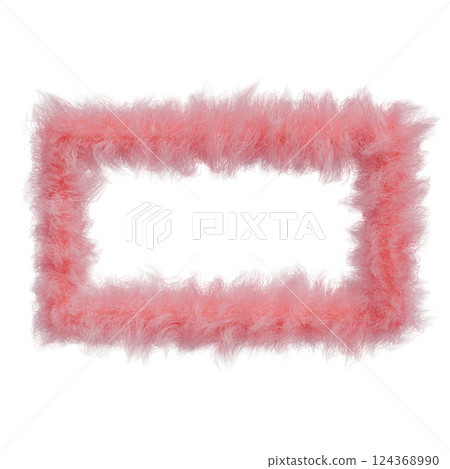 Pink fur 3DCG frame background Photorealistic fluffy fur rectangle Pink fur 3DCG frame background Photorealistic fluffy fur rectangle 124368990