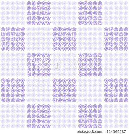 以芝櫻花為主題的格紋圖案的壁紙插圖 124369287