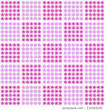 以芝櫻花為主題的格紋圖案的壁紙插圖 124369290