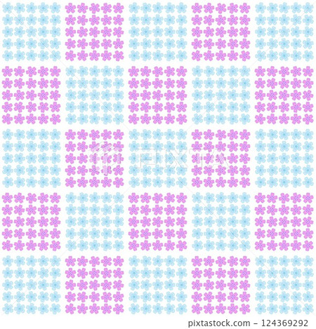 以芝櫻花為主題的格紋圖案的壁紙插圖 124369292