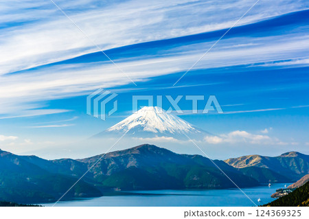 從箱根大觀山瞭望台眺望富士山 從箱根大觀山瞭望台眺望富士山 124369325