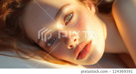 A Japanese woman's beauty shines in natural light A Japanese woman's beauty shines in natural light 124369391