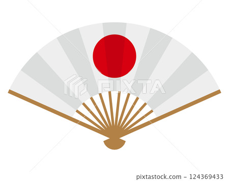 Illustration of Hinomaru fan 124369433