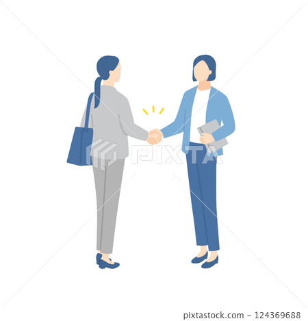 握手的女商人 124369688