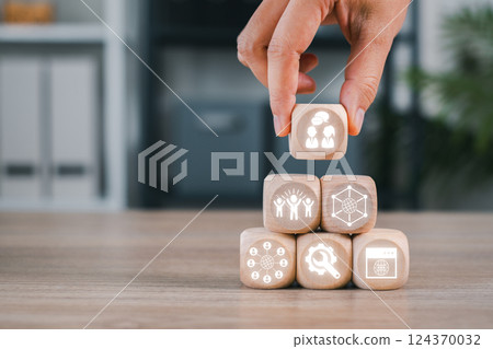 Abstract representation of social networking services with digital icons symbolizing connectivity and communication. Abstract representation of social networking services with digital icons symbolizing connectivity and communication. 124370032