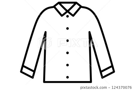 Simple line icon of a shirt and clothes (black and white) 124370076