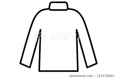 Turtleneck, clothing simple line icon (black and white) 124370085
