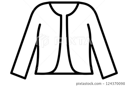 Bolero cardigan, simple line icon of clothing (black and white) 124370098