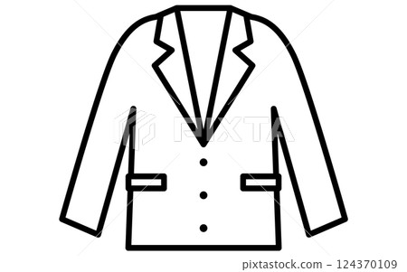 Men's suit jacket, clothes simple line icon (black and white) 124370109