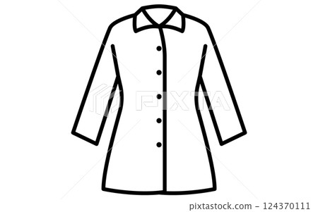 Women's travel coat, clothing simple line icon (black and white) Women's travel coat, clothing simple line icon (black and white) 124370111