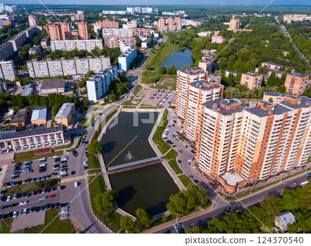 Aerial view of Russian city Chekhov 124370540