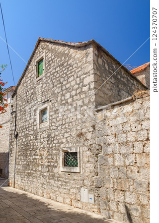 Jelsa old town on the Adriatic island of Hvar in the county of Split-Dalmatia in Croatia 124370707
