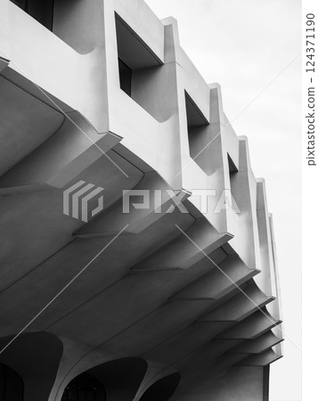 Architecture details Curve Concrete Stadium structure Modern building Architecture details Curve Concrete Stadium structure Modern building 124371190