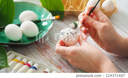 Easter egg rabbit face Easter egg rabbit face 124371487