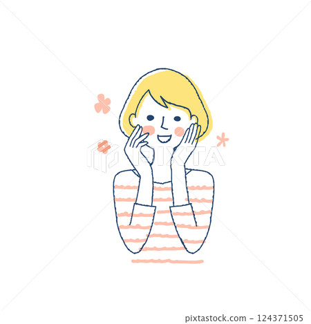 一個樂意把手放在臉頰上的女人 一個樂意把手放在臉頰上的女人 124371505