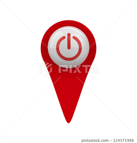 red power map pointer icon on white background red power map pointer icon on white background 124371998