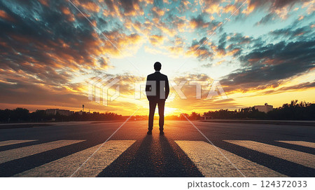 Men watching the sunset 124372033