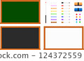 Blackboard_Whiteboard_Stationery_Illustration set 124372559